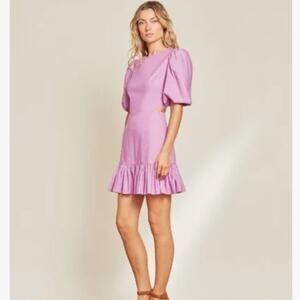 Veronica Beard Iker Puffed-Sleeve Mini Dress